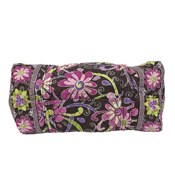 Vera Bradley Purple Punch Retired Brown Pink Green Travel Shoulder Duffle Bag - Picture 10 of 13
